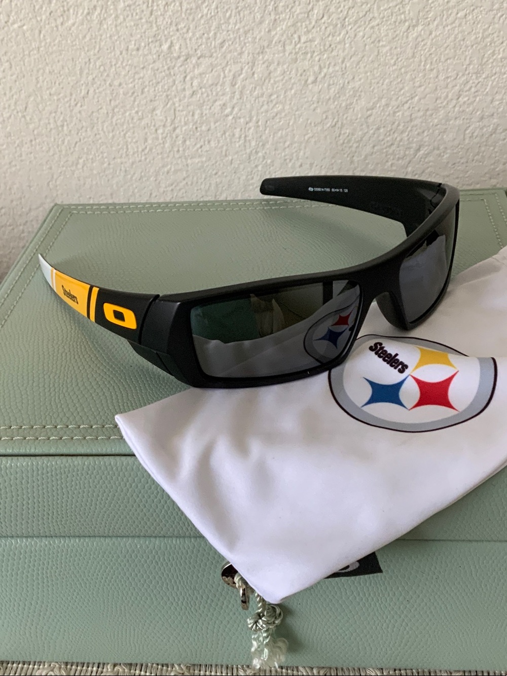 Oakley Black Sunglasses with STEELERS Yellow Temple Accents